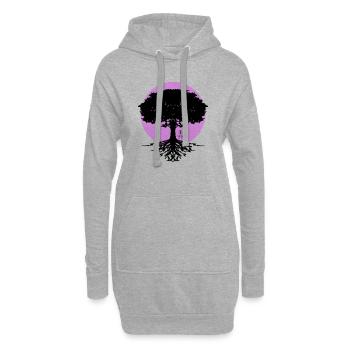 La fille se balance sur l’arbre - Sweat-shirt à capuche long Femme - gris chiné - Devant