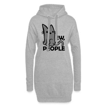 Citation ew people cat - Sweat-shirt à capuche long Femme - gris chiné - Devant
