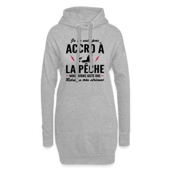 je ne suis pas accro à la pêche / humour pêche - Sweat-shirt à capuche long Femme - gris chiné - Devant