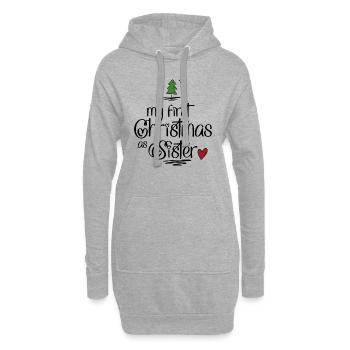 My first Christmas as Sister - Hoodie-Kleid - Grau meliert - Vorne