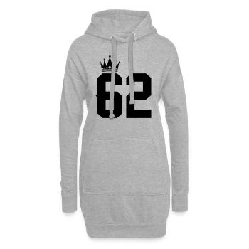 62 - Sweat-shirt à capuche long Femme - gris chiné - Devant