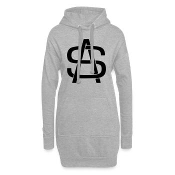 SA Logo - Sweat-shirt à capuche long Femme - gris chiné - Devant
