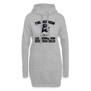 Finnland Mama wie eine normale Mama Muttertag 2024 - Hoodie-Kleid - Grau meliert - Vorne