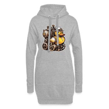 Gummiente / Badeente / Wasser / Badewanne - Hoodie-Kleid - Grau meliert - Vorne