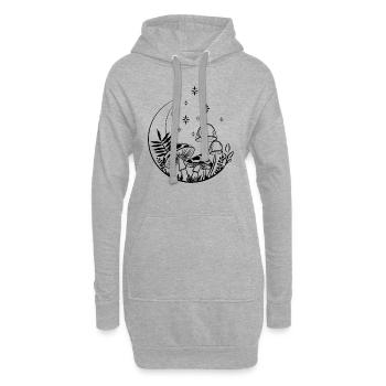 Nacht-Pilze - Hoodie-Kleid - Grau meliert - Vorne