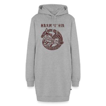 Vikings norden valhalla suède scandinavia flaga - Sweat-shirt à capuche long Femme - gris chiné - Devant