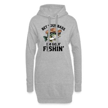 Cooles Barschangeln - Hoodie-Kleid - Grau meliert - Vorne