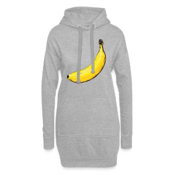 Banane - Sweat-shirt à capuche long Femme - gris chiné - Devant