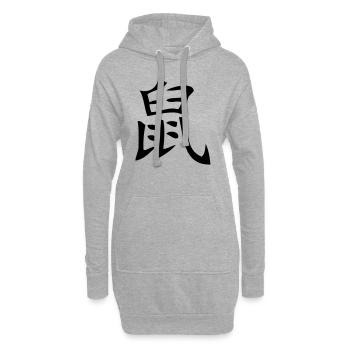 RAT- asian signe du zodiaque - Sweat-shirt à capuche long Femme - gris chiné - Devant