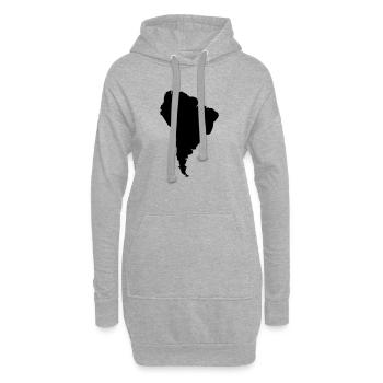 South America - Sweat-shirt à capuche long Femme - gris chiné - Devant