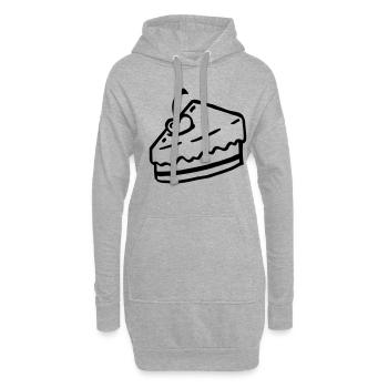Tarte au gâteau d'anniversaire - gâteau d'anniversaire - cadeau - Sweat-shirt à capuche long Femme - gris chiné - Devant