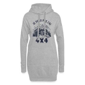 4X4 sport automobile cadeau 4x4 aventure - Sweat-shirt à capuche long Femme - gris chiné - Devant