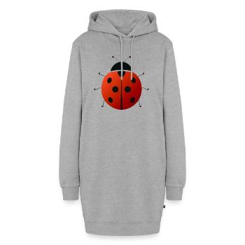 Scarabée chanceux - Sweat-shirt à capuche long Femme - gris chiné - Devant