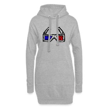 3d brille schwarz - Hoodie-Kleid - Grau meliert - Vorne