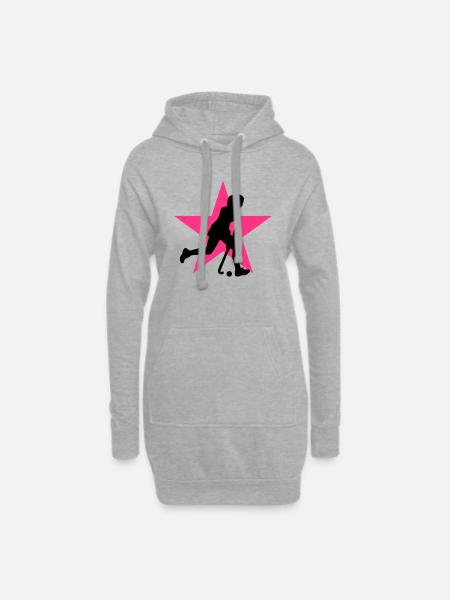 hockey_woman_c_2c - Hoodie Dress - heather grey