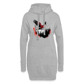 Perroquet Oiseau Ara Nature sauvage - Sweat-shirt à capuche long Femme - gris chiné - Devant