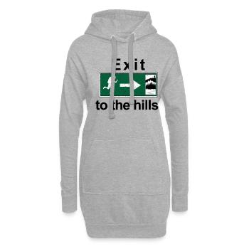 Exit to the hills Fichtelgebirge - Hoodie-Kleid - Grau meliert - Vorne