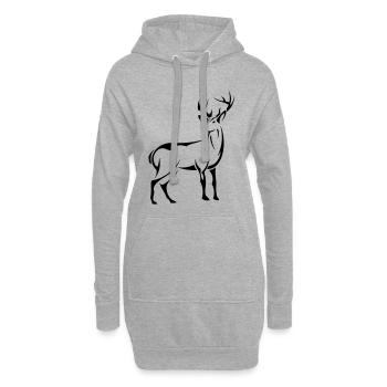 Schöner Hirsch - Hoodie-Kleid - Grau meliert - Vorne