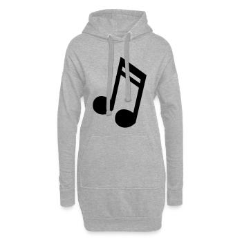 Notenmusik, Musiker, Instrument, Gesang * - Hoodie-Kleid - Grau meliert - Vorne