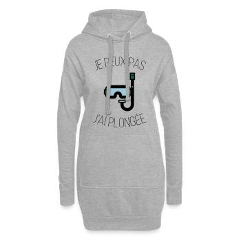 Ich kann nicht, dass ich getaucht bin - Hoodie-Kleid - Grau meliert - Vorne