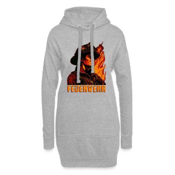 Feuerwehr / Feuerwehrmann - Hoodie-Kleid - Grau meliert - Vorne