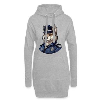 Polizei Wolf - Hoodie-Kleid - Grau meliert - Vorne