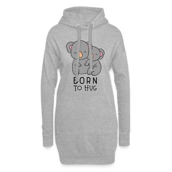 Né pour faire des câlins - Sweat-shirt à capuche long Femme - gris chiné - Devant