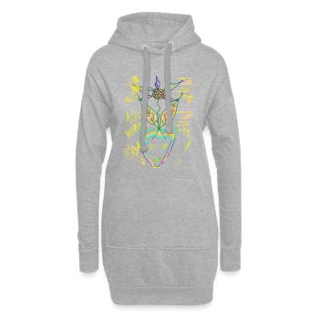 Vampire acide - Sweat-shirt à capuche long Femme - gris chiné - Devant