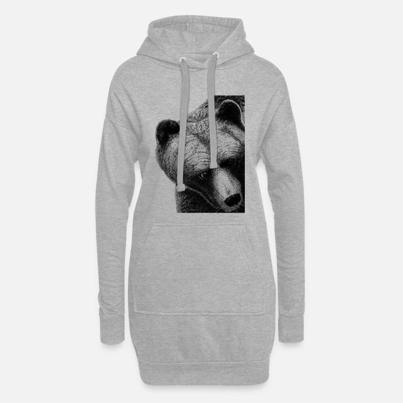 der Bär - Hoodie-Kleid - Grau meliert