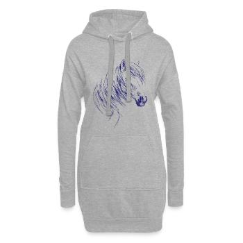 Cheval Equitation Chevaux Sport equestre - Sweat-shirt à capuche long Femme - gris chiné - Devant
