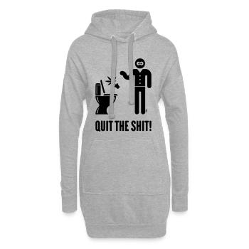 Quit The Shit! (Cannabis / Marihuana / Hanf / B) - Hoodie-Kleid - Grau meliert - Vorne