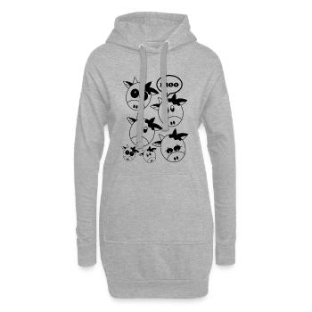 Val Pusteria Sprinzen - Sweat-shirt à capuche long Femme - gris chiné - Devant
