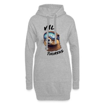 Val Thorens Ski 3 Vallées Plus Haute Station - Sweat-shirt à capuche long Femme - gris chiné - Devant