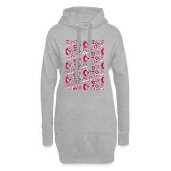 Niedliches Hunde Muster für Hundeliebhaber - Hoodie-Kleid - Grau meliert - Vorne