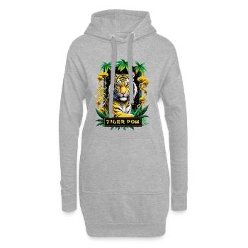 Tiger Pow - Hoodie-Kleid - Grau meliert - Vorne