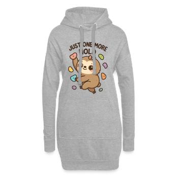 Boulderndes Kawaii Faultier – Just One More Hold - Hoodie-Kleid - Grau meliert - Vorne