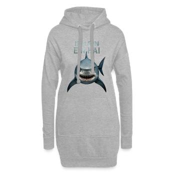Haifisch Hai Kostüm Meerestier unter Wasser Haie - Hoodie-Kleid - Grau meliert - Vorne