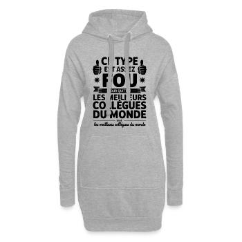 Départ Collègue de Travail Nouvel Emploi Retraite - Sweat-shirt à capuche long Femme - gris chiné - Devant