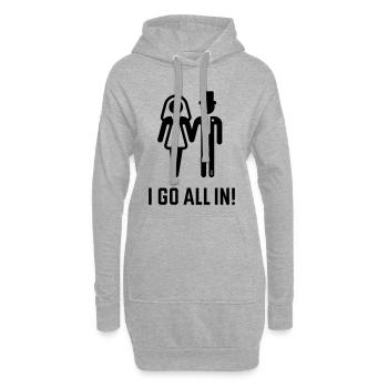 Je mise à fond ! (Mariage Marié Mariée / B) - Sweat-shirt à capuche long Femme - gris chiné - Devant