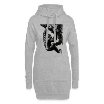 Gorille réaliste : Bloc et force de prise - Sweat-shirt à capuche long Femme - gris chiné - Devant