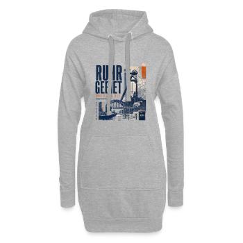 Ruhrgebiet Industrie Collage - Hoodie-Kleid - Grau meliert - Vorne