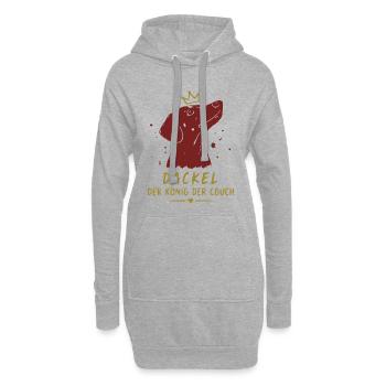 Dackel König Der Couch - Hoodie-Kleid - Grau meliert - Vorne