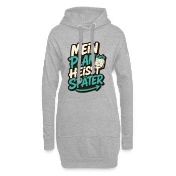 MEIN PLAN HEISST SPÄTER - Hoodie-Kleid - Grau meliert - Vorne