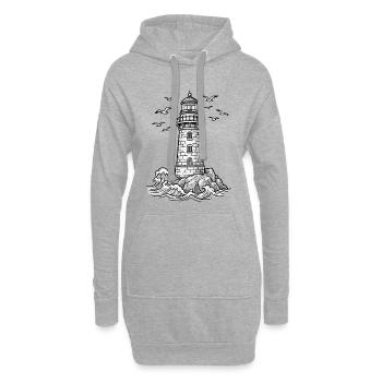 Moin Moin Norden - Conception maritime nord-allemande - Sweat-shirt à capuche long Femme - gris chiné - Devant