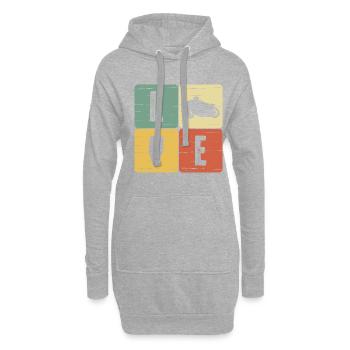 Motorrad - Hoodie-Kleid - Grau meliert - Vorne