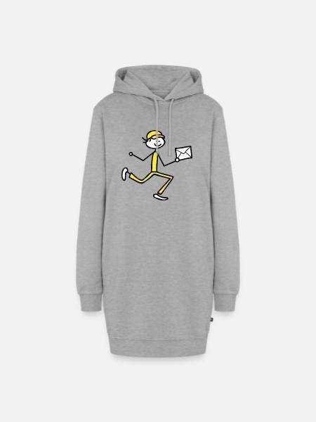 Briefträger - Hoodie-Kleid - Grau meliert