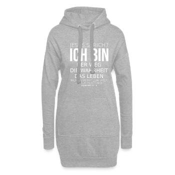 Evangelistisches T-Shirt mit Bibelvers Jesus - Hoodie-Kleid - Grau meliert - Vorne