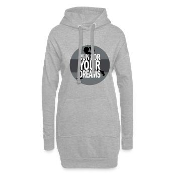 Run for your dream jogging Spruch - Hoodie-Kleid - Grau meliert - Vorne