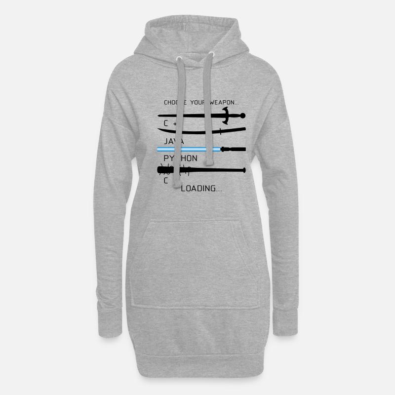 Coding Java programmeur profession cadeau - Sweat-shirt à capuche long Femme - gris chiné