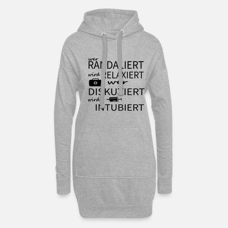 Wer randaliert wird relaxiert wer diskutiert Arzt - Hoodie-Kleid - Grau meliert